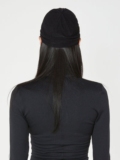 EYELET STRING BEANIE BLACK-Nibgnus-APOC STORE