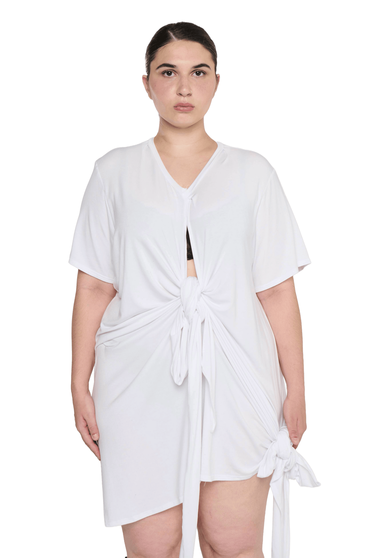 Scrunch T-Shirt Dress - White