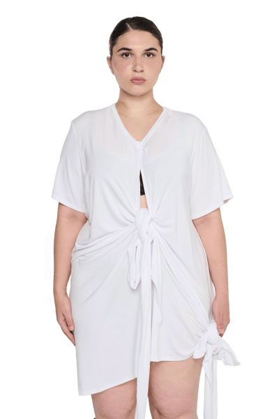 Scrunch T-Shirt Dress - White