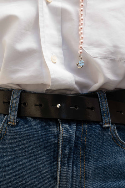 Black Silver Vice Versa Belt-D’heygere-APOC STORE