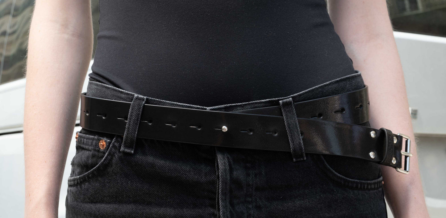 Black Silver Vice Versa Belt-D’heygere-APOC STORE