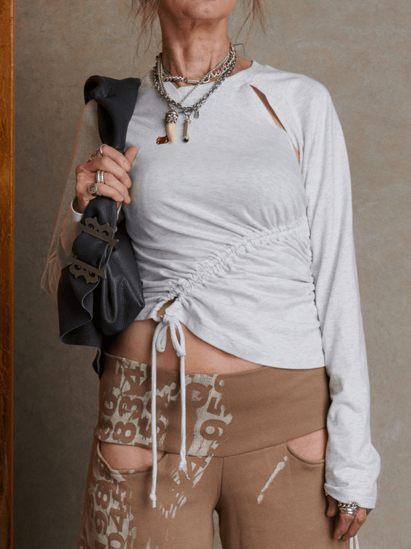 Ruched Long Sleeve - Grey Marle-Karlaidlaw-APOC STORE