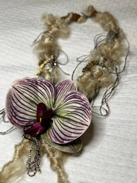 purple orchids handmade necklace-Strangefruit-APOC STORE