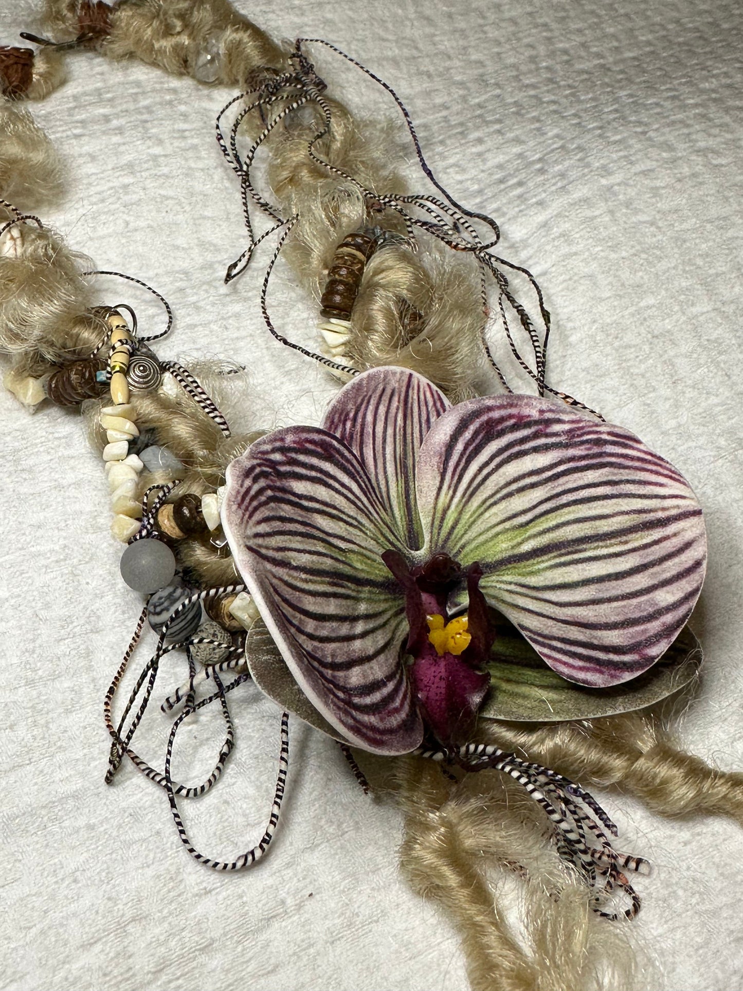 purple orchids handmade necklace-Strangefruit-APOC STORE