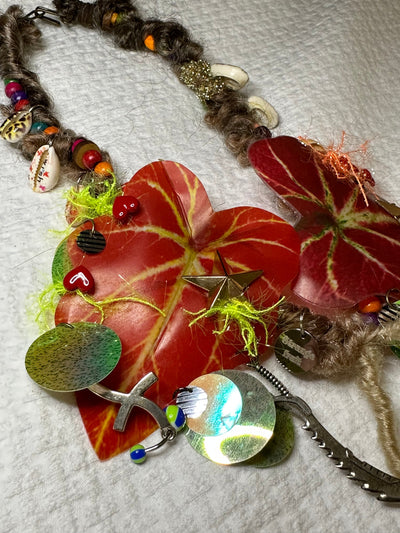 red leaf handmade necklace-Strangefruit-APOC STORE