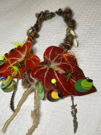 red leaf handmade necklace-Strangefruit-APOC STORE