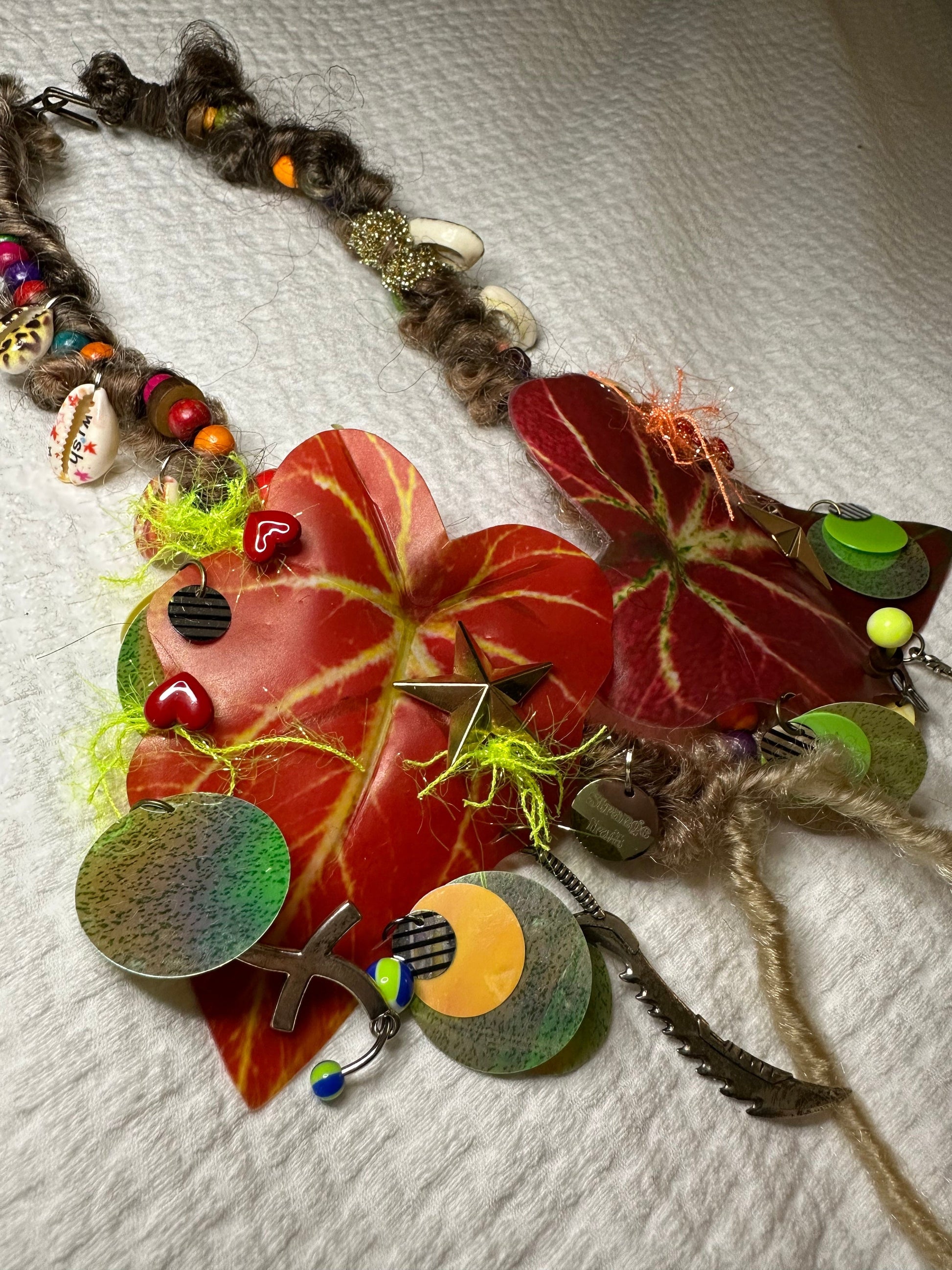 red leaf handmade necklace-Strangefruit-APOC STORE