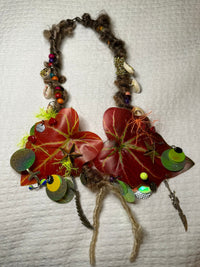 red leaf handmade necklace-Strangefruit-APOC STORE