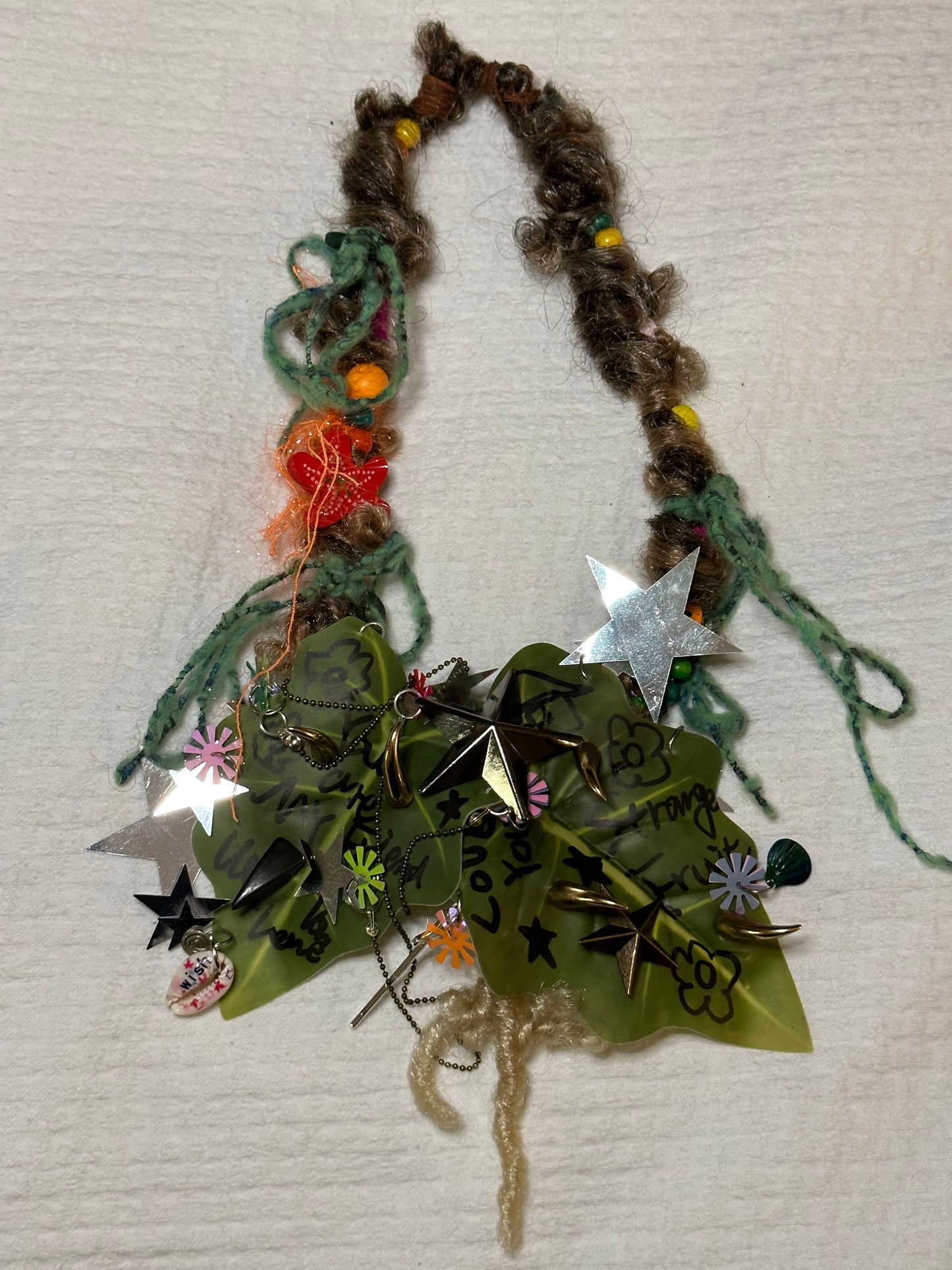 green leaf handmade necklace-Strangefruit-APOC STORE