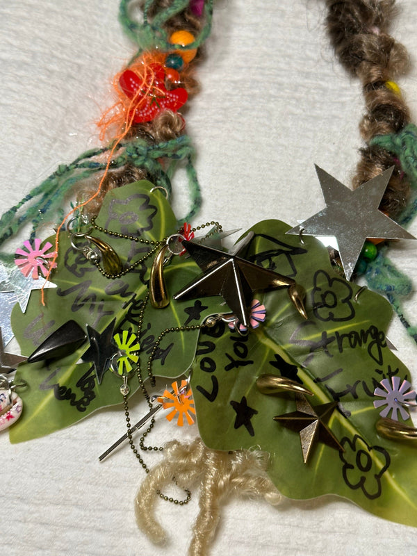 green leaf handmade necklace-Strangefruit-APOC STORE