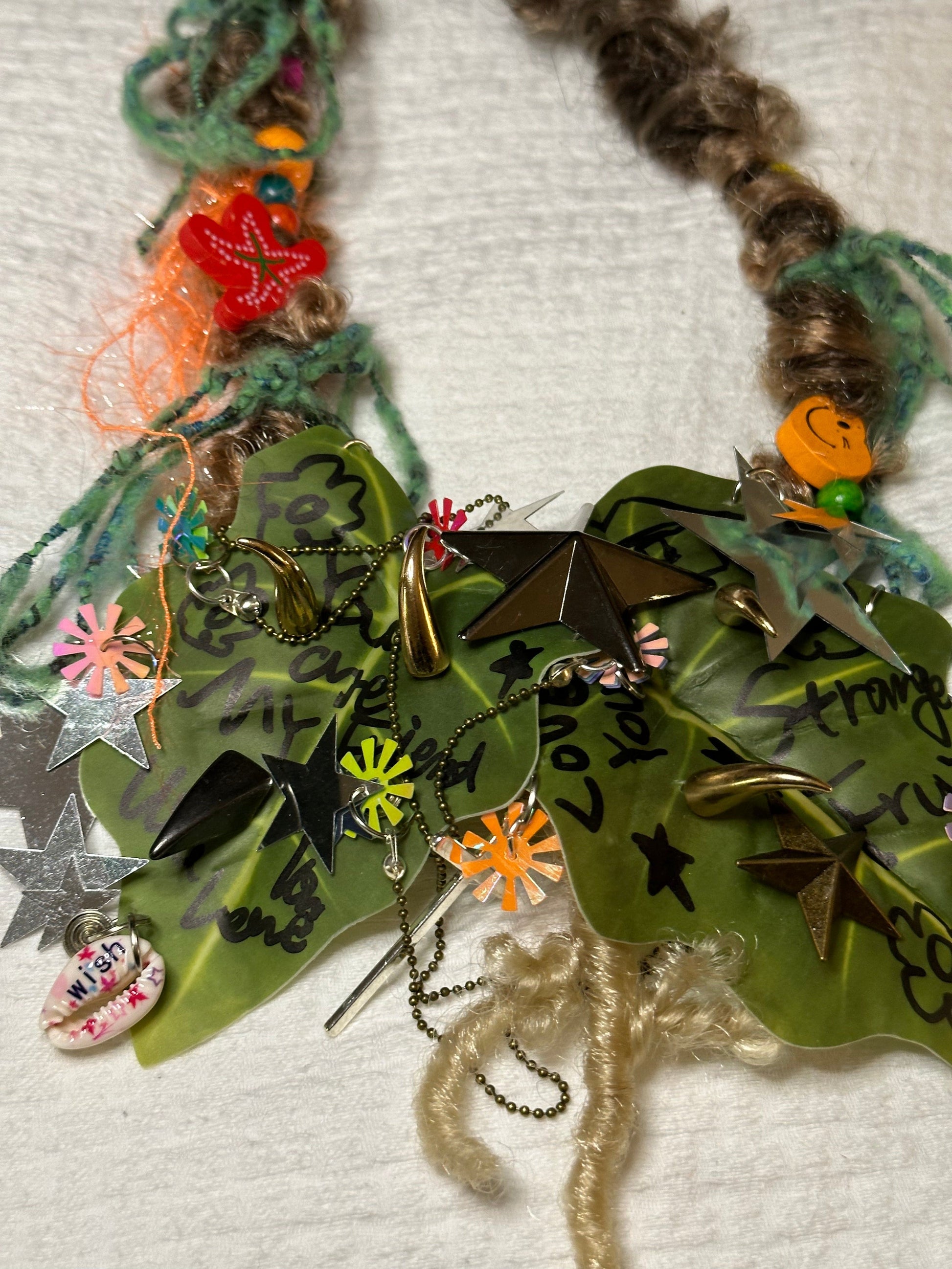 green leaf handmade necklace-Strangefruit-APOC STORE