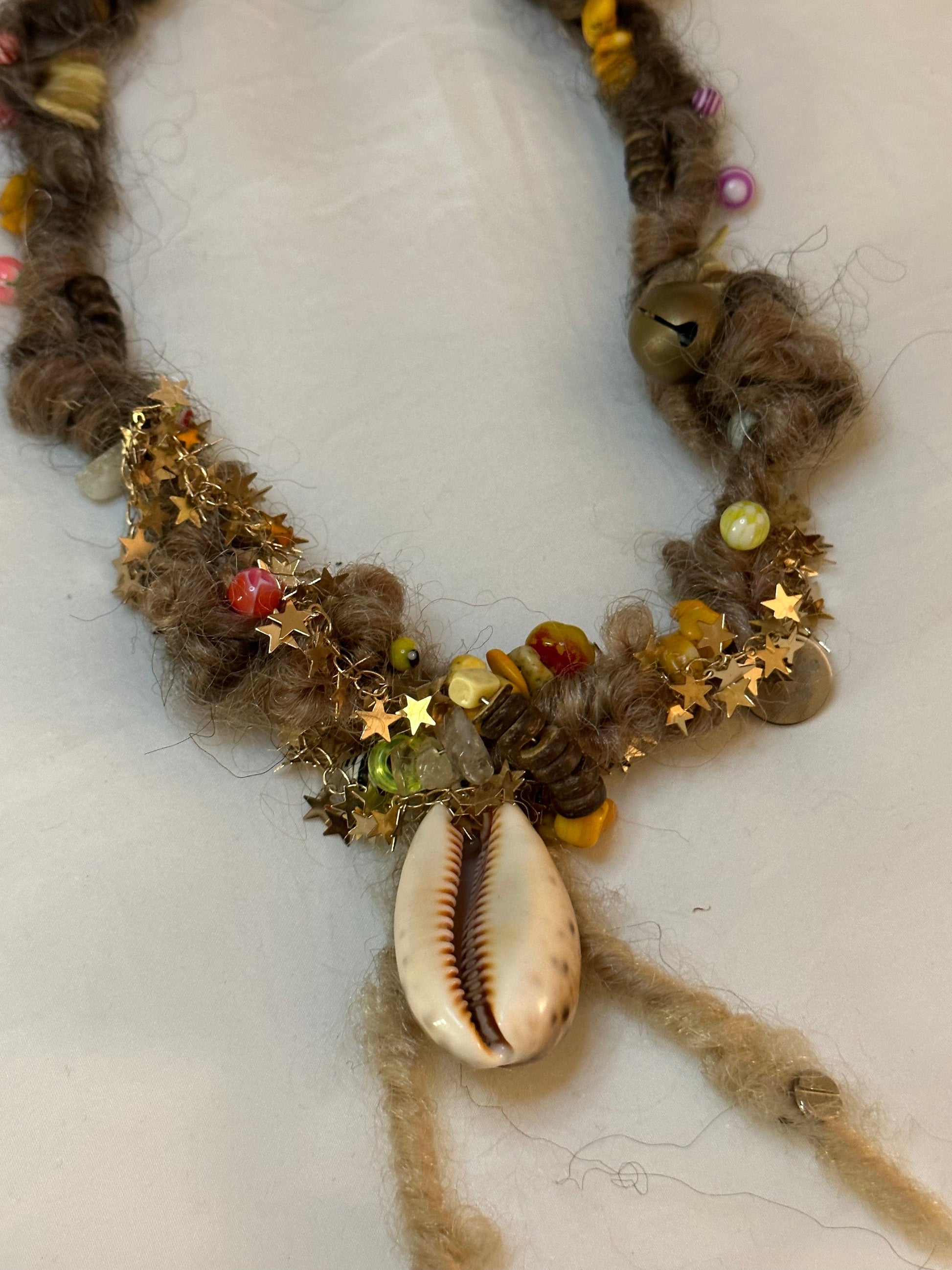 golden shell handmade necklace-Strangefruit-APOC STORE