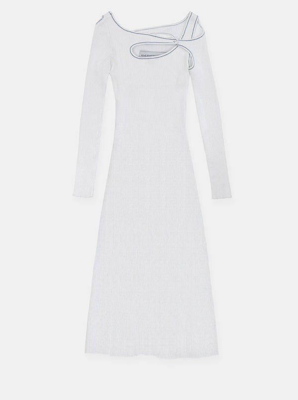 Score Knit Midi Dress White-René Scheibenbauer-APOC STORE