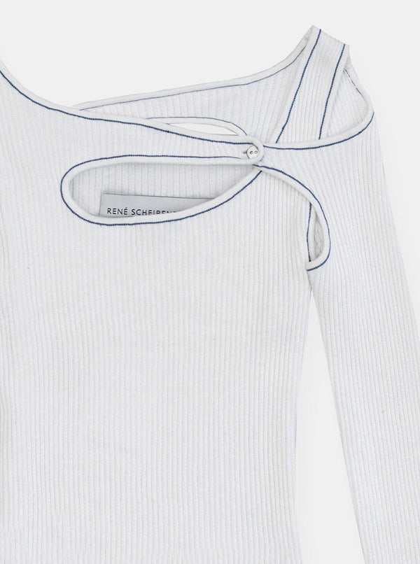 Score Knit Midi Dress White-René Scheibenbauer-APOC STORE