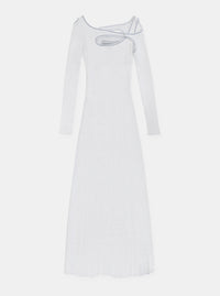Score Knit Maxi Dress White-René Scheibenbauer-APOC STORE