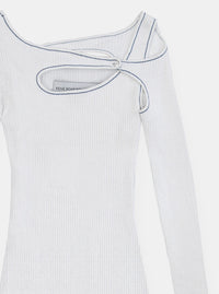 Score Knit Maxi Dress White-René Scheibenbauer-APOC STORE