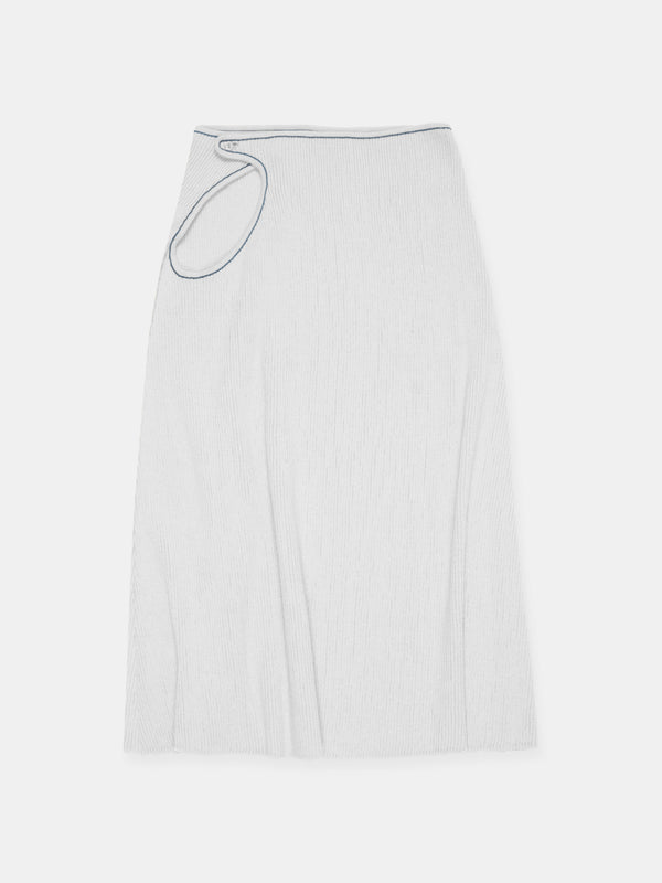 Score Knit Midi Skirt White-René Scheibenbauer-APOC STORE