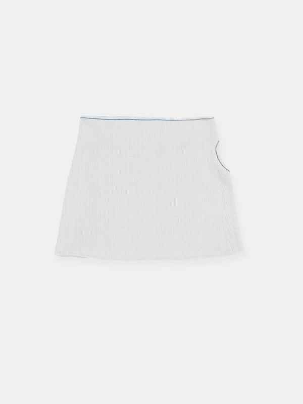 Score Knit Mini Skirt White-René Scheibenbauer-APOC STORE