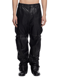 Gathered Leather Pants-XIMONLEE-APOC STORE