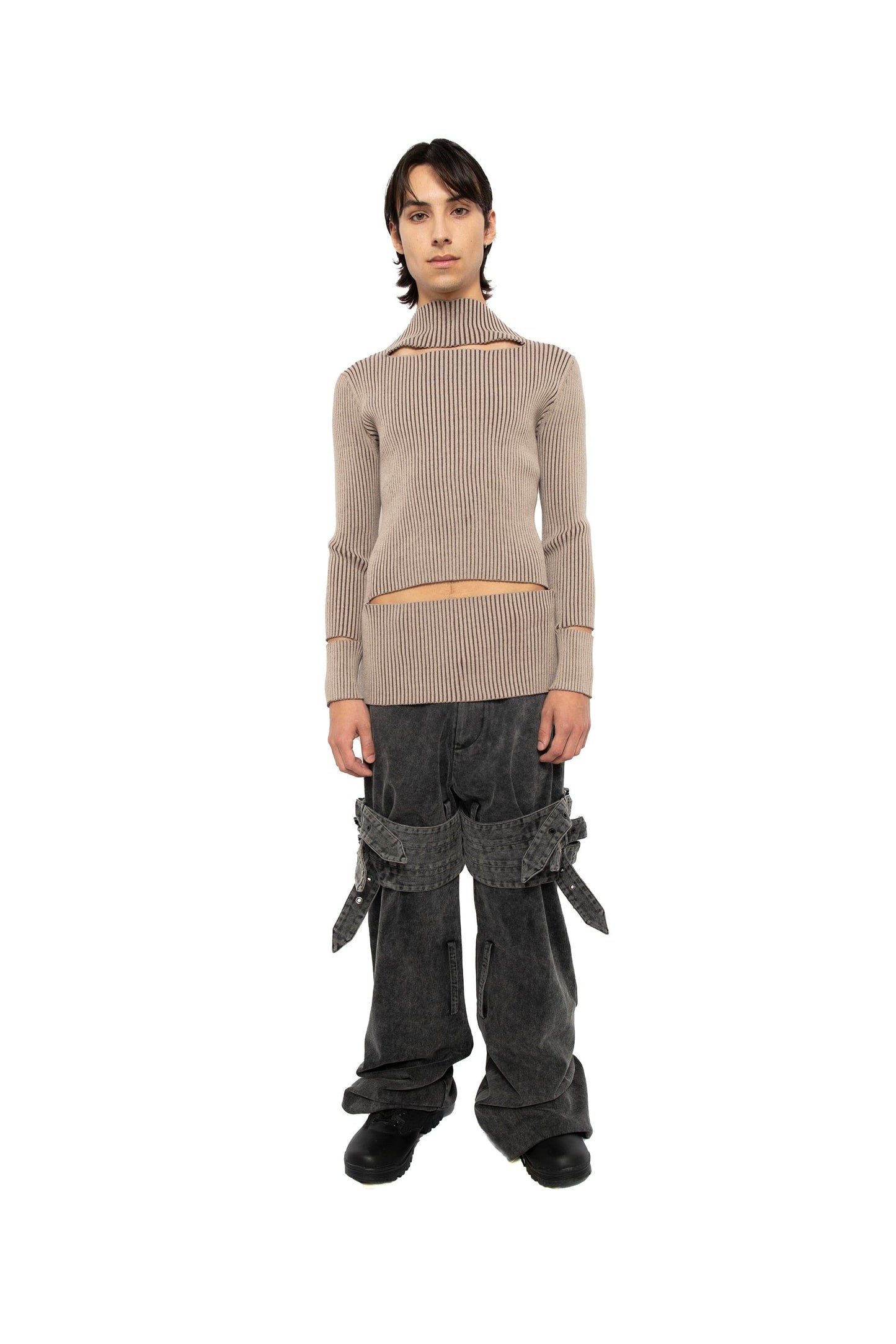 Cut Out Rib Knit-XIMONLEE-APOC STORE
