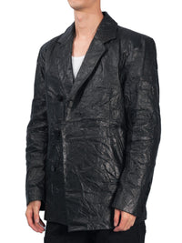 Sculptured Leather Blazer-XIMONLEE-APOC STORE