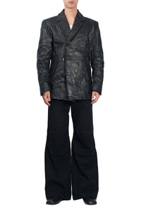Sculptured Leather Blazer-XIMONLEE-APOC STORE