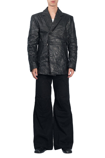 Sculptured Leather Blazer-XIMONLEE-APOC STORE