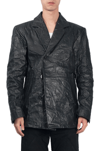 Sculptured Leather Blazer-XIMONLEE-APOC STORE