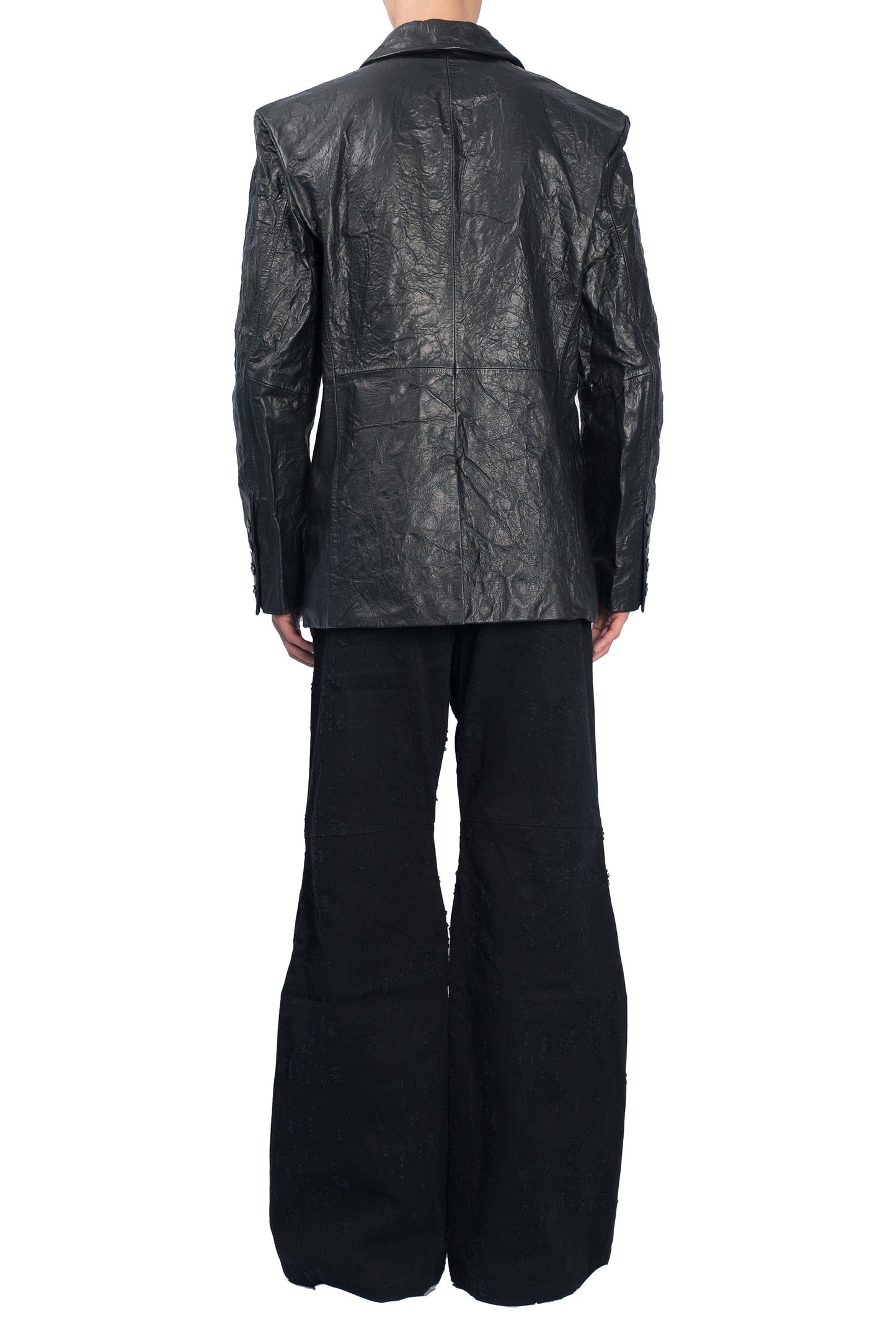 Sculptured Leather Blazer-XIMONLEE-APOC STORE