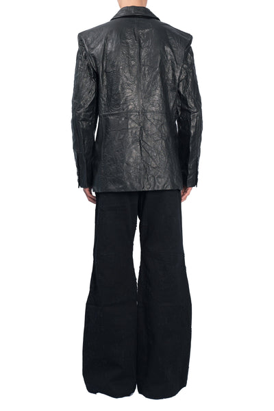 Sculptured Leather Blazer-XIMONLEE-APOC STORE