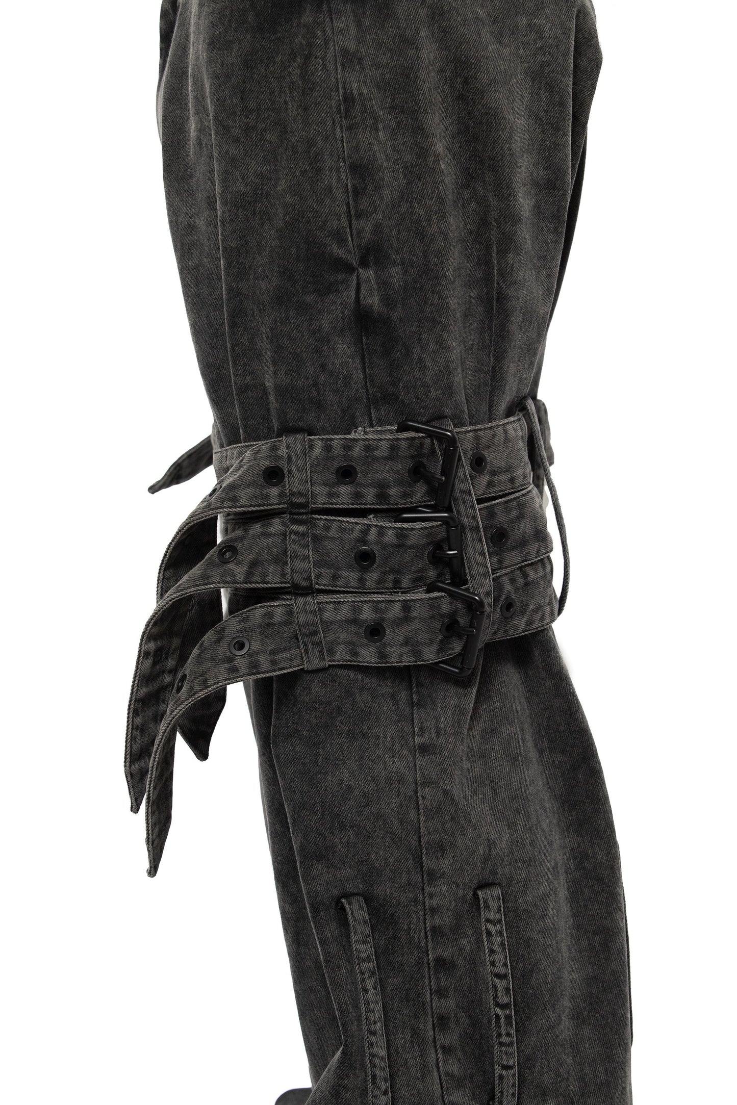 Stonewashed Belted Combat Pants-XIMONLEE-APOC STORE