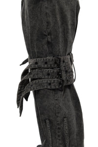 Stonewashed Belted Combat Pants-XIMONLEE-APOC STORE