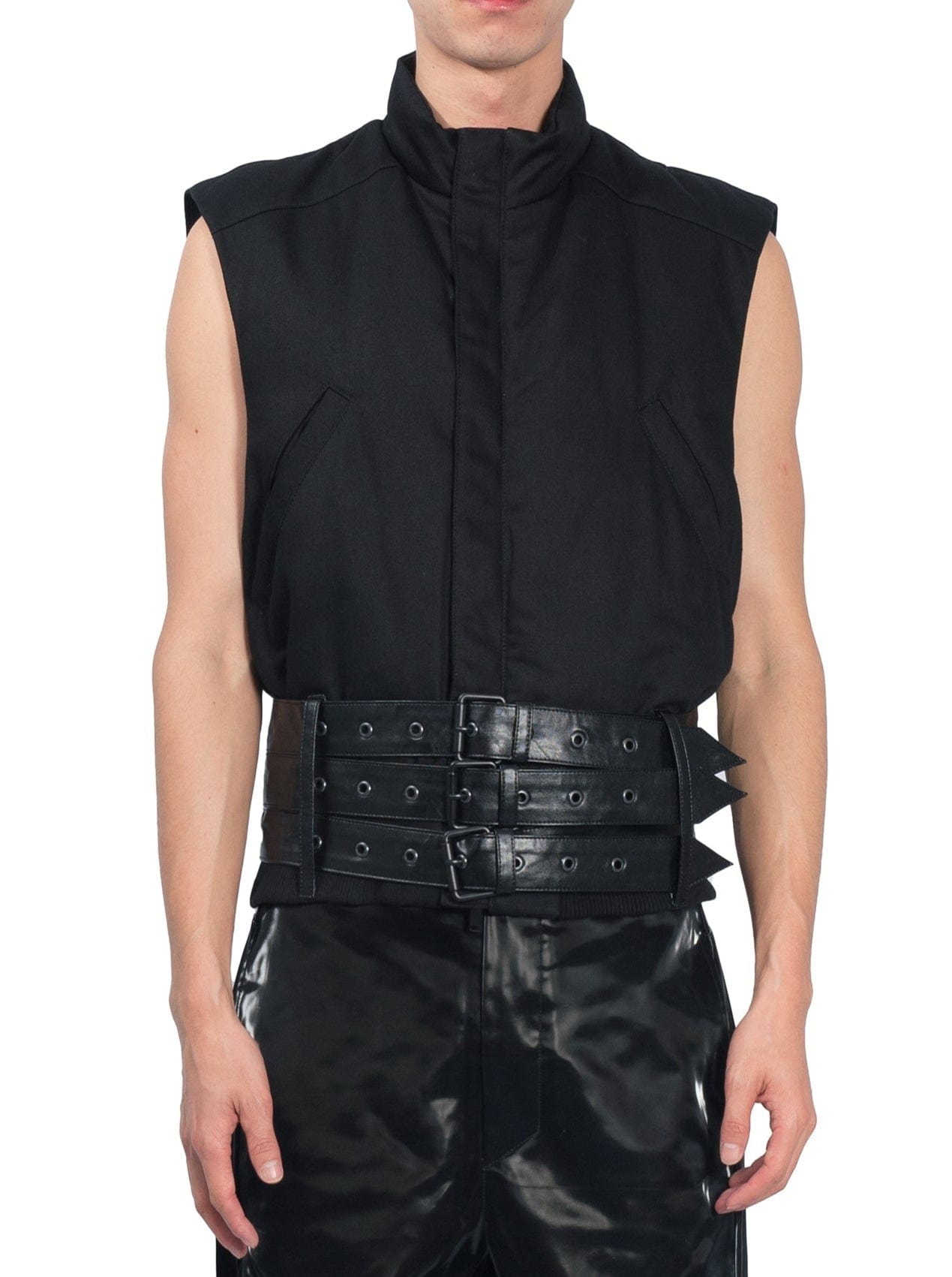 Tripple Belted High Neck Vest-XIMONLEE-APOC STORE
