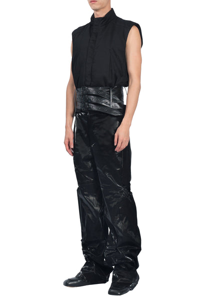 Tripple Belted High Neck Vest-XIMONLEE-APOC STORE