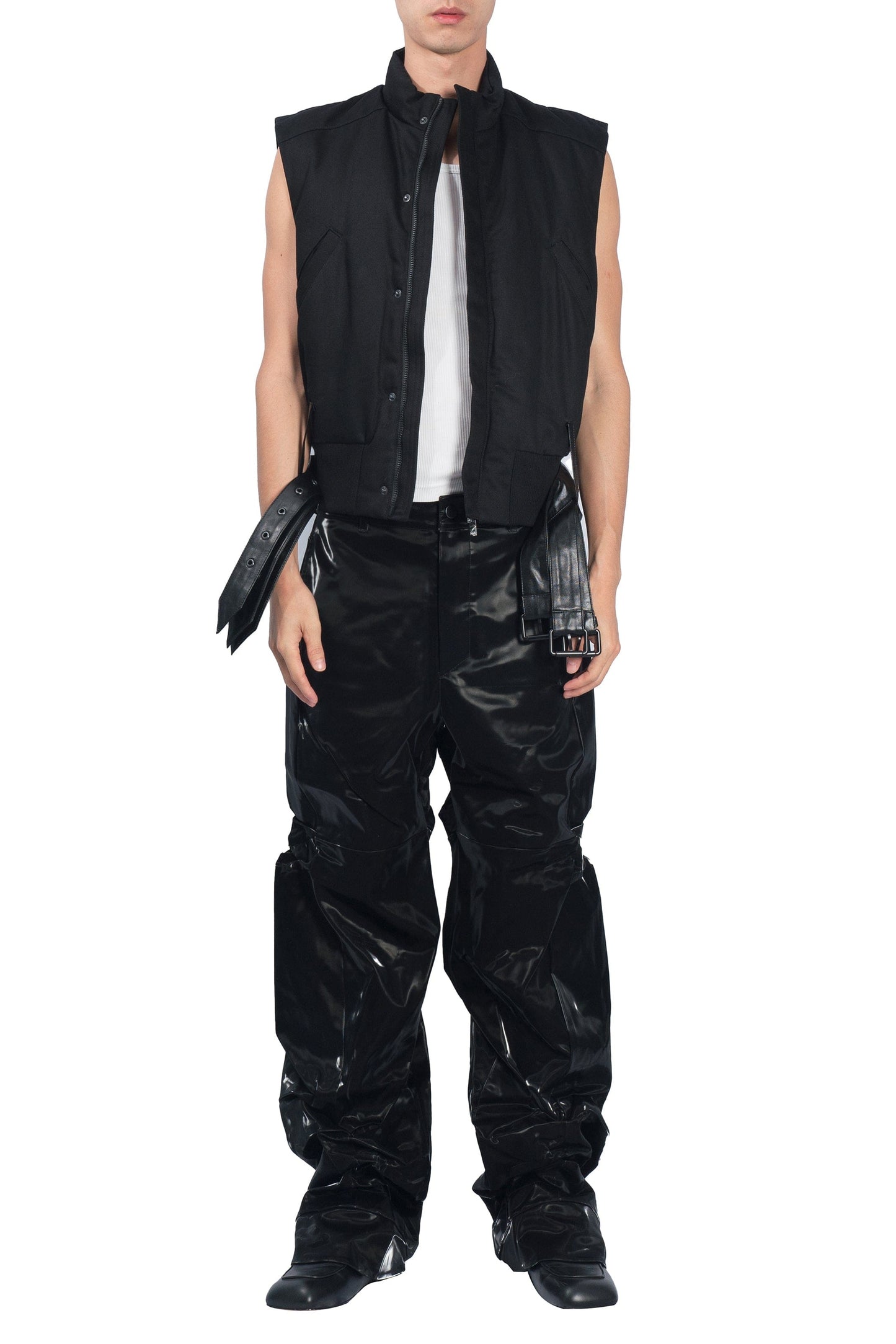 Tripple Belted High Neck Vest-XIMONLEE-APOC STORE