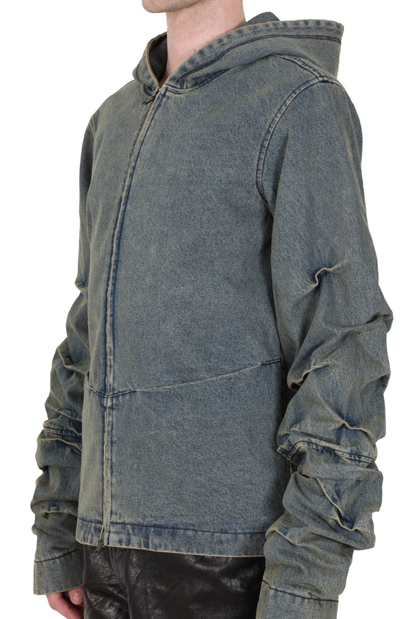 Creased Zip Hoodie-XIMONLEE-APOC STORE