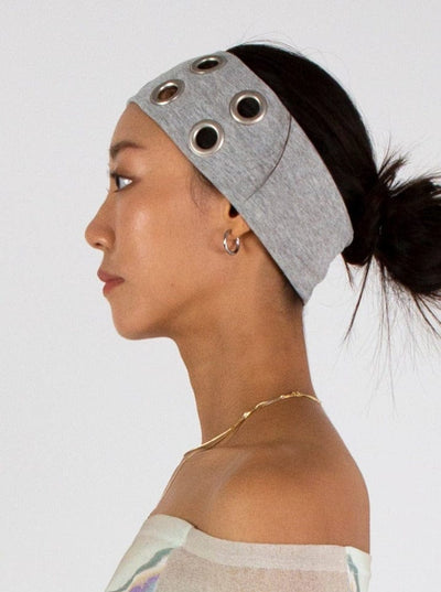 EYELET HAIRBAND GREY-Nibgnus-APOC STORE