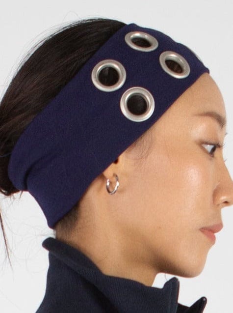 EYELET HAIRBAND NAVY-Nibgnus-APOC STORE