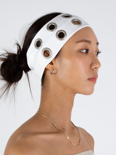 EYELET HAIRBAND WHITE-Nibgnus-APOC STORE