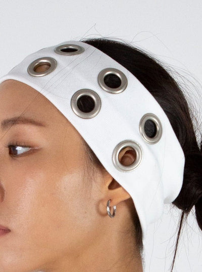 EYELET HAIRBAND WHITE-Nibgnus-APOC STORE