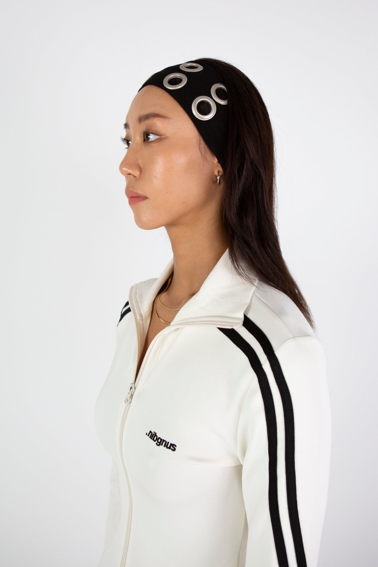 EYELET HAIRBAND BLACK-Nibgnus-APOC STORE