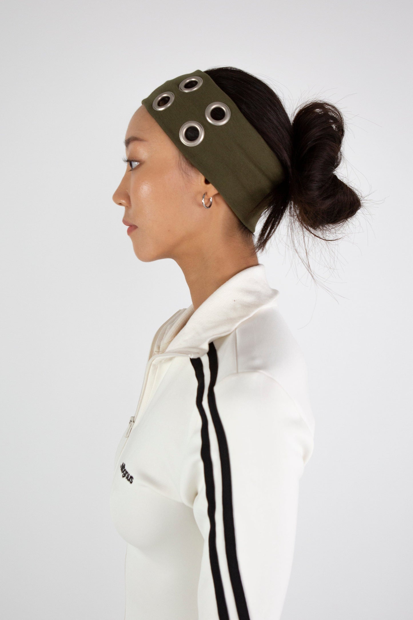 EYELET HAIRBAND KHAKI-Nibgnus-APOC STORE
