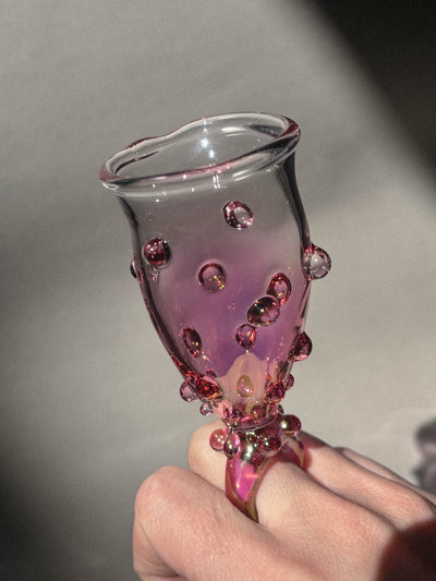 Cup of Love Glass Ring - Pink and golden tones-Pia Glassworks-APOC STORE