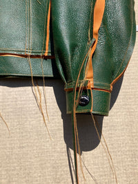 Green/Tan Leather Jacket:-Jetpack Hom(m)e-APOC STORE