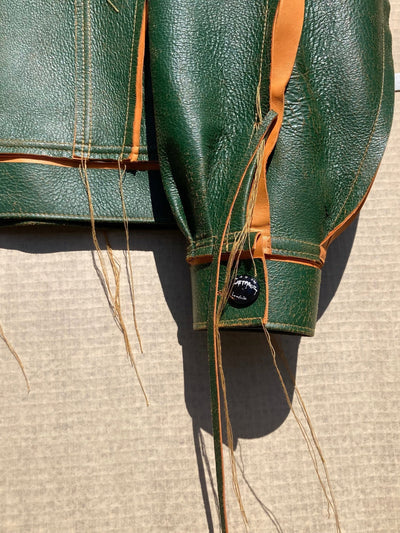 Green/Tan Leather Jacket:-Jetpack Hom(m)e-APOC STORE