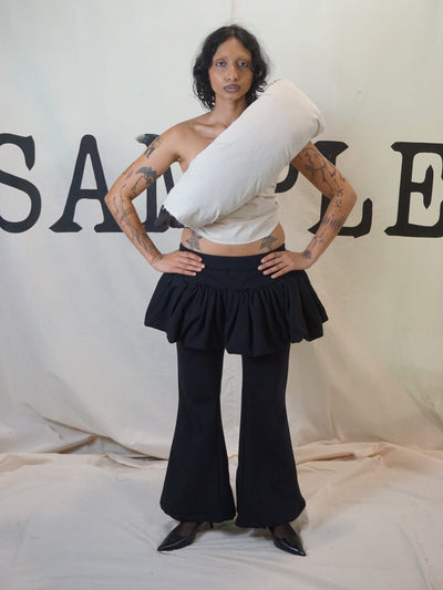 GARMENT # 030 ULTRA LOW RISE JERSEY RUFFLE TROUSER-SAMPLE GARMENTS-APOC STORE