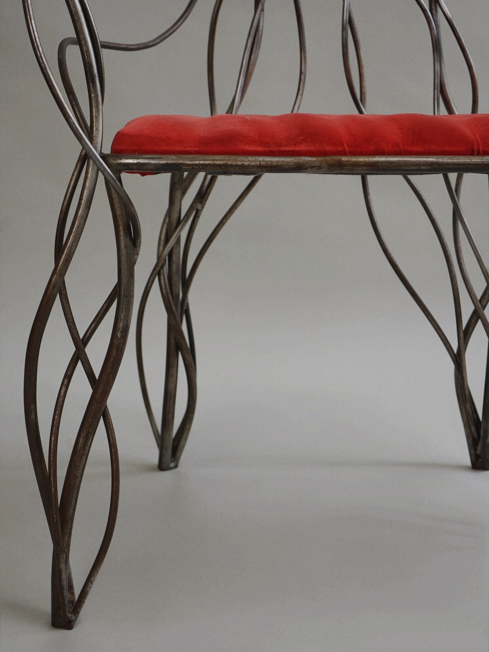 Iron High Back Chair in the manner of André Dubreuil c.1990-Myakin-APOC STORE