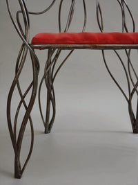 Iron High Back Chair in the manner of André Dubreuil c.1990-Myakin-APOC STORE