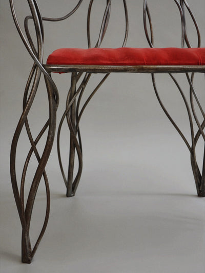 Iron High Back Chair in the manner of André Dubreuil c.1990-Myakin-APOC STORE