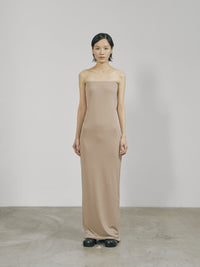 Nude Skinny Tube Maxi Dress